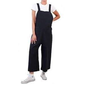 NEW TEAK lennon cropped overall in black